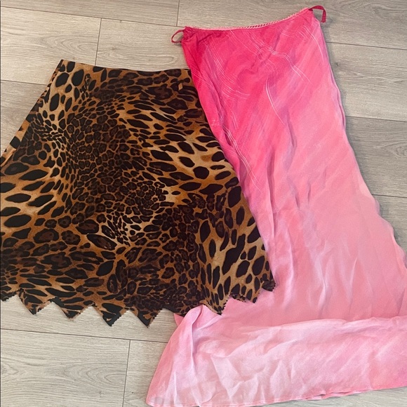 Dresses & Skirts - Leopard Print Skirt and Pink Ombre Skirt